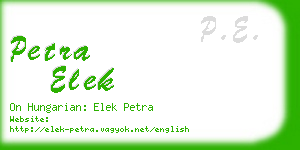 petra elek business card